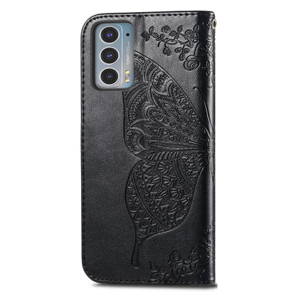 Imprinting Butterfly Flower Wallet Stand PU Leather Phone Case Cover for Motorola Edge 20