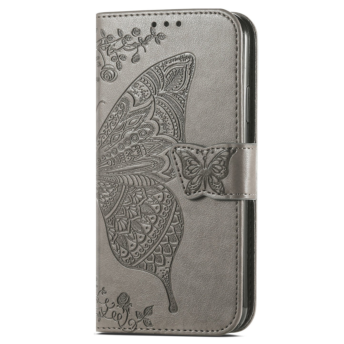 Imprinting Butterfly Flower Wallet Stand PU Leather Phone Case Cover for Motorola Edge 20