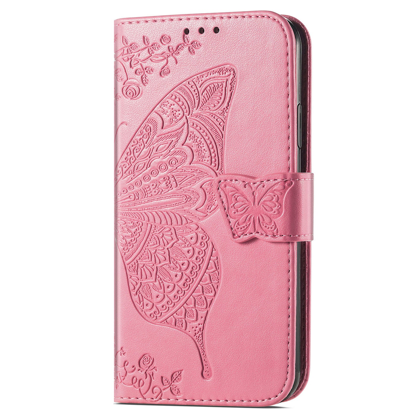 Imprinting Butterfly Flower Wallet Stand PU Leather Phone Case Cover for Motorola Edge 20