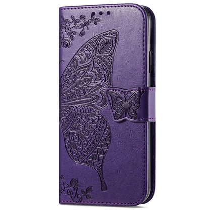 Imprinting Butterfly Flower Wallet Stand PU Leather Phone Case Cover for Motorola Edge 20