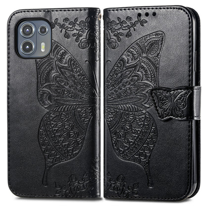 Imprinted Butterfly Flower Pattern Leather Wallet Stand Phone Cover Case for Motorola Edge 20 Lite