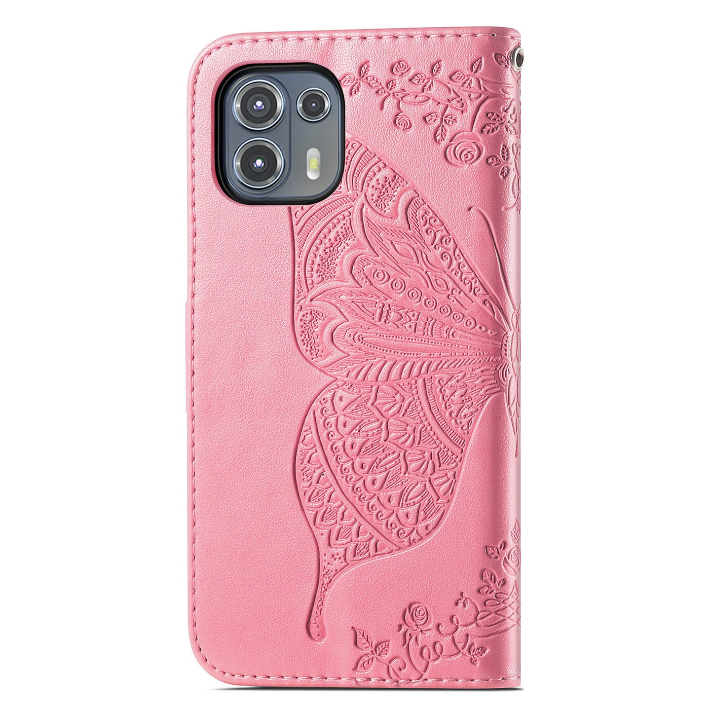 Imprinted Butterfly Flower Pattern Leather Wallet Stand Phone Cover Case for Motorola Edge 20 Lite