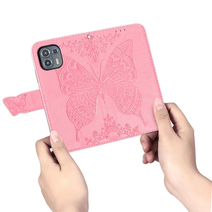 Imprinted Butterfly Flower Pattern Leather Wallet Stand Phone Cover Case for Motorola Edge 20 Lite