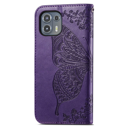 Imprinted Butterfly Flower Pattern Leather Wallet Stand Phone Cover Case for Motorola Edge 20 Lite