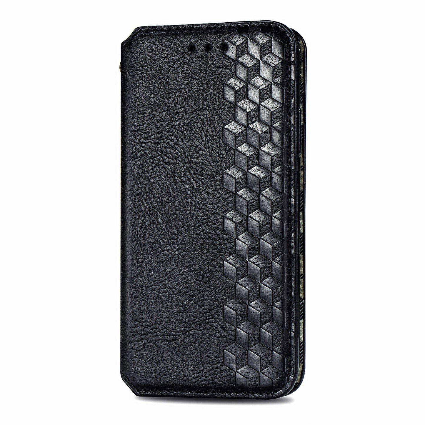 For Motorola Edge 20 Lite Magnetic Auto-absorbed Rhombus Imprint Leather Wallet Stand Phone Case