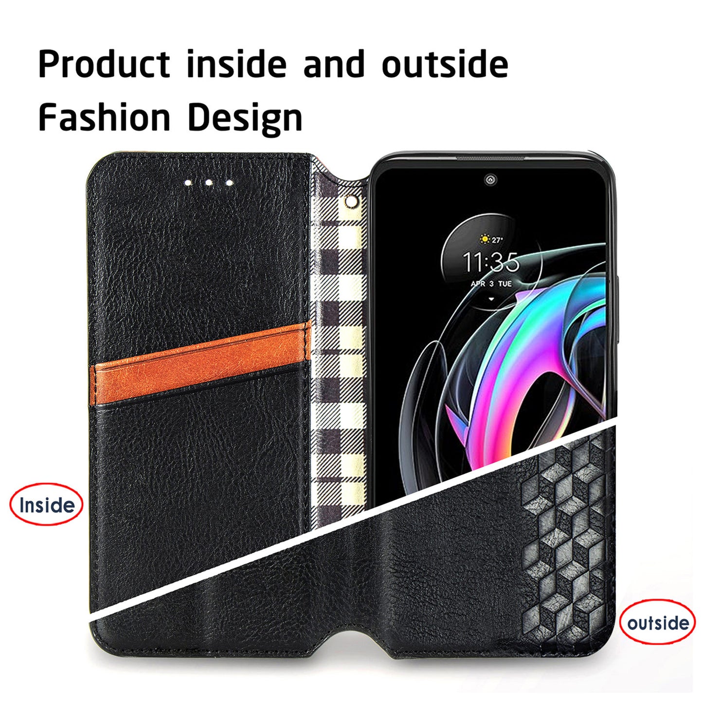 For Motorola Edge 20 Lite Magnetic Auto-absorbed Rhombus Imprint Leather Wallet Stand Phone Case