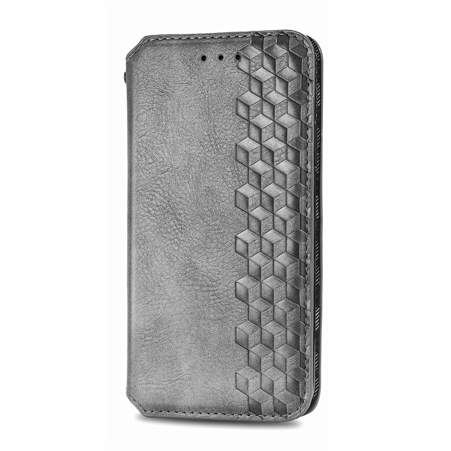 For Motorola Edge 20 Lite Magnetic Auto-absorbed Rhombus Imprint Leather Wallet Stand Phone Case