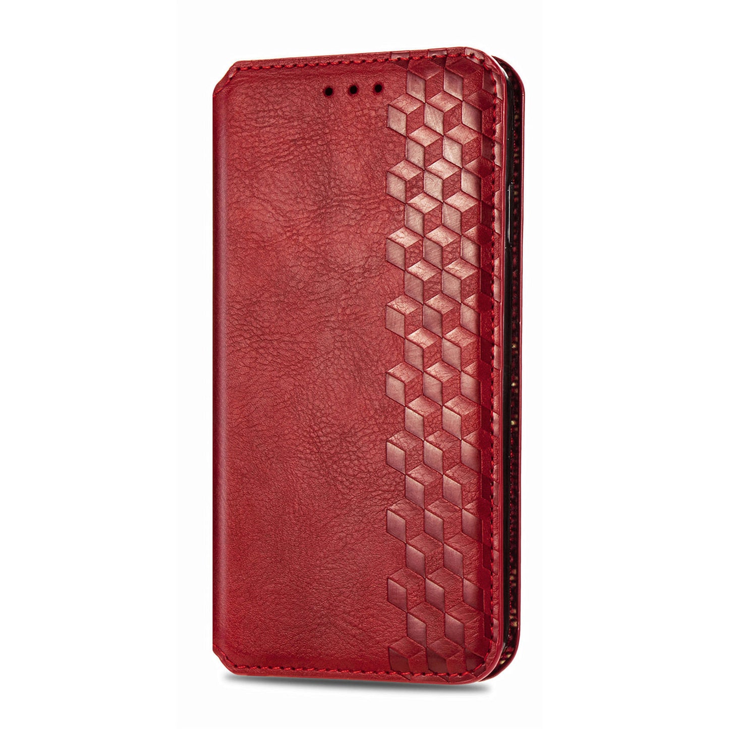 For Motorola Edge 20 Lite Magnetic Auto-absorbed Rhombus Imprint Leather Wallet Stand Phone Case