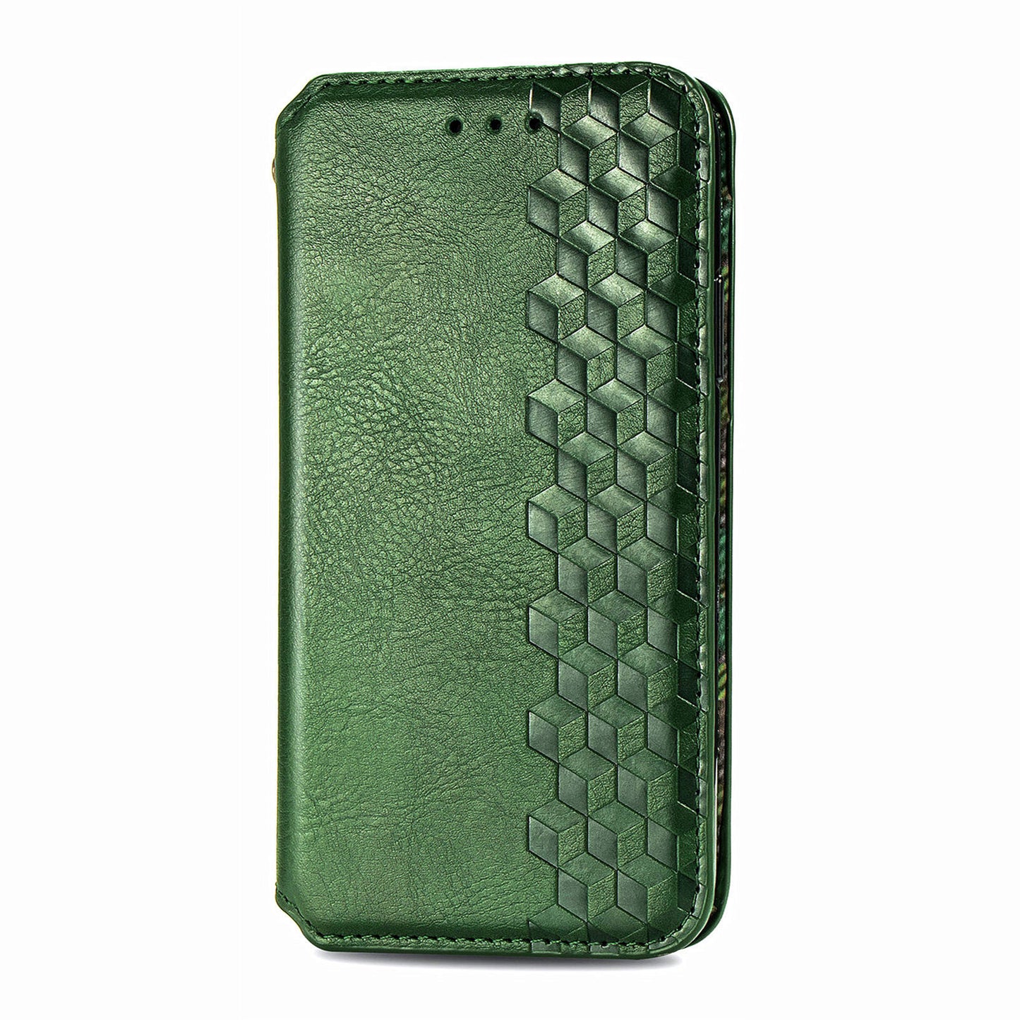 For Motorola Edge 20 Lite Magnetic Auto-absorbed Rhombus Imprint Leather Wallet Stand Phone Case