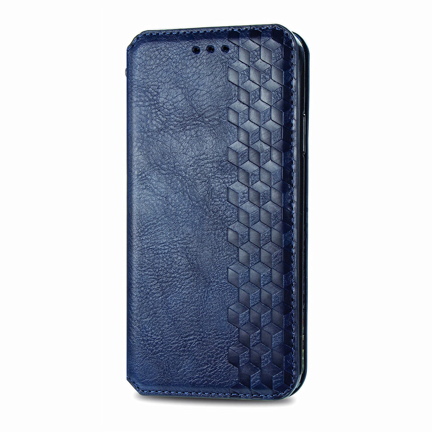 For Motorola Edge 20 Lite Magnetic Auto-absorbed Rhombus Imprint Leather Wallet Stand Phone Case