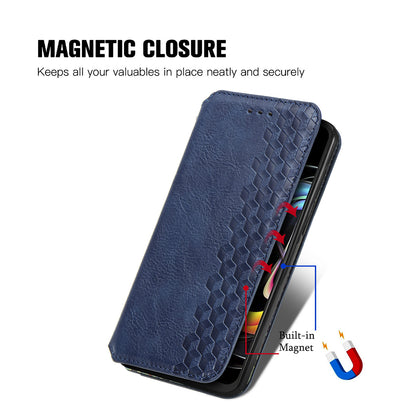 For Motorola Edge 20 Lite Magnetic Auto-absorbed Rhombus Imprint Leather Wallet Stand Phone Case