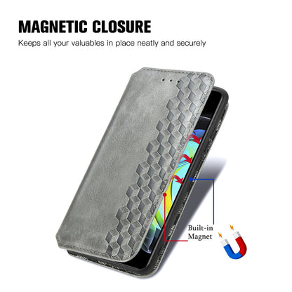 Rhombus Imprinting Auto-absorbed Full-Protection Leather Wallet Stand Phone Case Cover for Motorola Edge 20