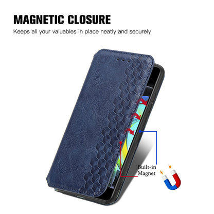 Rhombus Imprinting Auto-absorbed Full-Protection Leather Wallet Stand Phone Case Cover for Motorola Edge 20