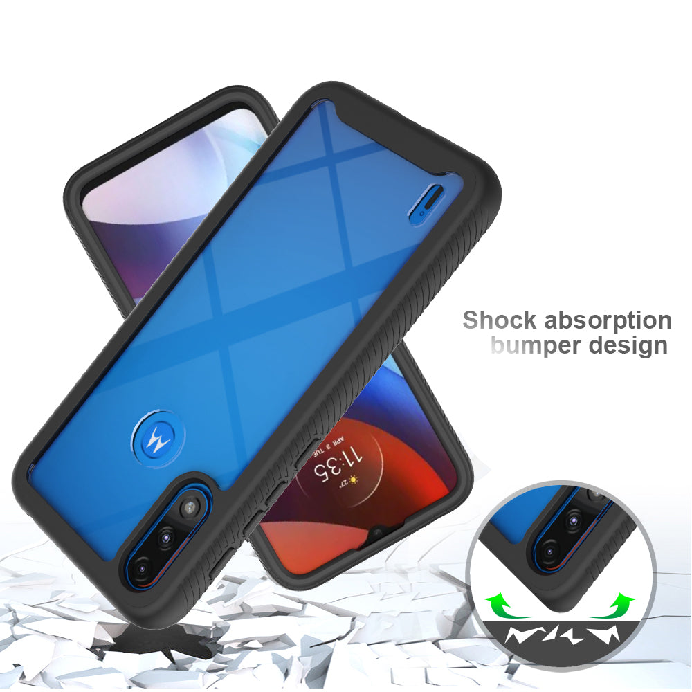 Solid Color Bumper TPU + PC + Acrylic Shock-Absorbed Phone Cover Hybrid Case for Motorola Moto E7 Power/E7i Power