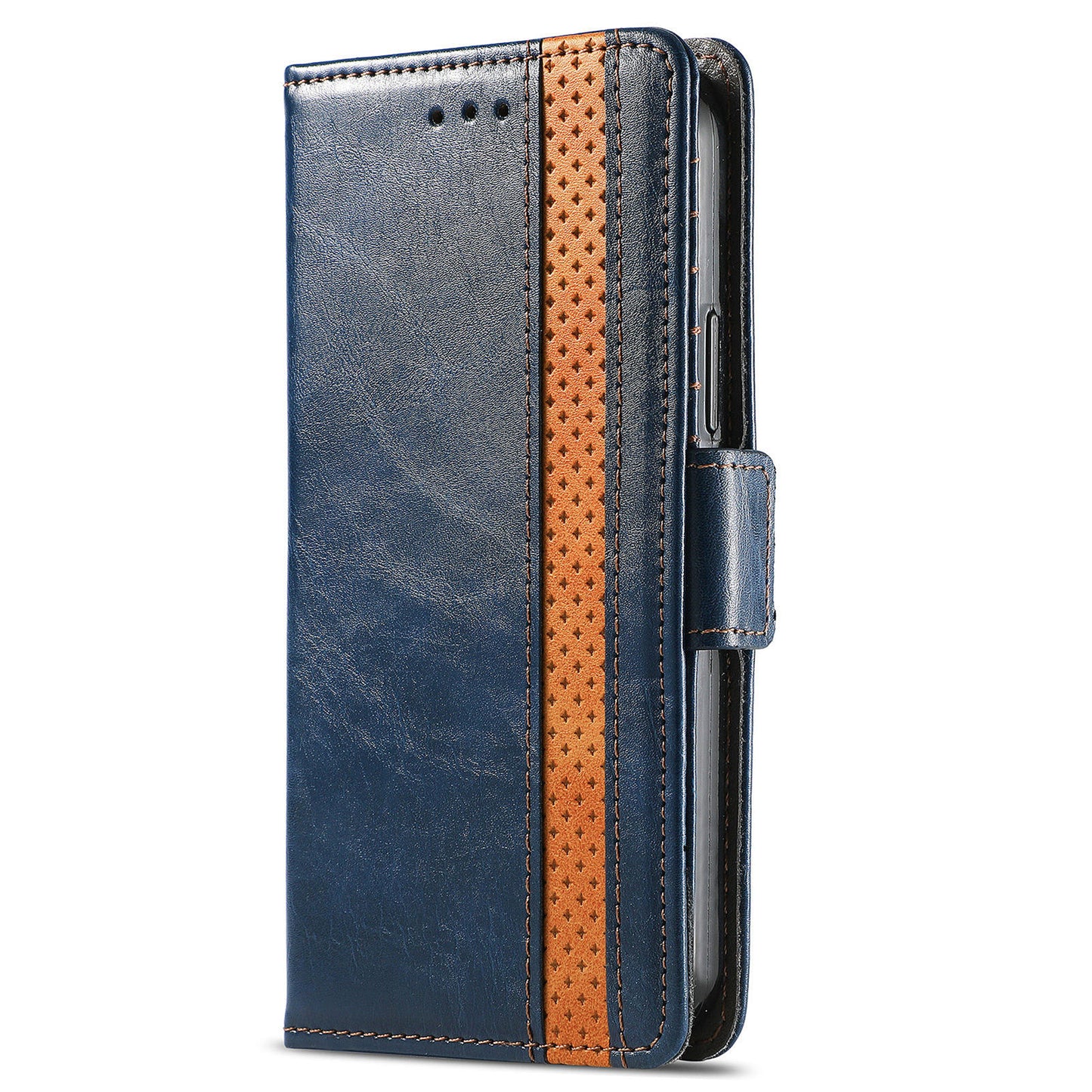 CASENEO 002 Series Full Body Coverage Business Style Folio Flip Stand Wallet Splicing Leather Case for Motorola Edge 20 Pro