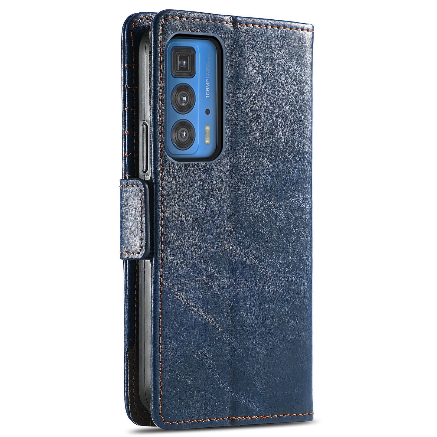 CASENEO 002 Series Full Body Coverage Business Style Folio Flip Stand Wallet Splicing Leather Case for Motorola Edge 20 Pro