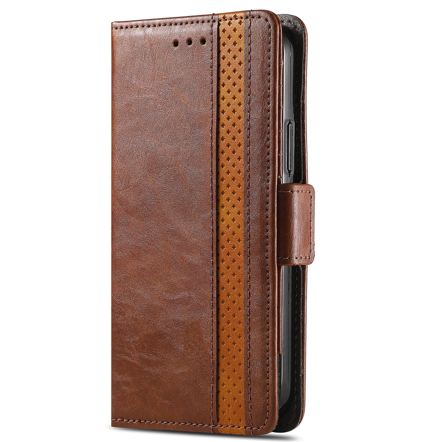 CASENEO 002 Series Full Body Coverage Business Style Folio Flip Stand Wallet Splicing Leather Case for Motorola Edge 20 Pro