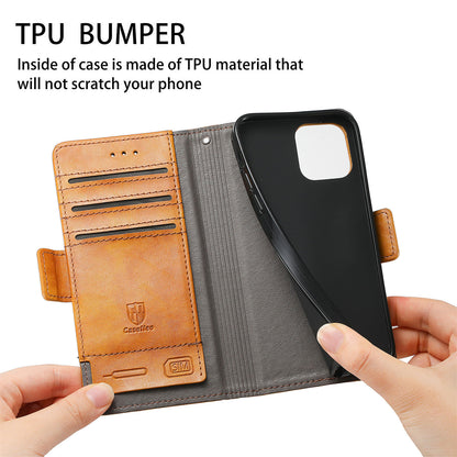 CASENEO 002 Series Full Body Coverage Business Style Folio Flip Stand Wallet Splicing Leather Case for Motorola Edge 20 Pro