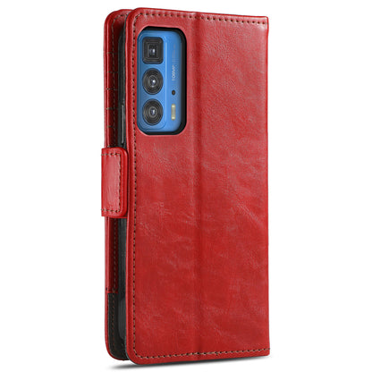 CASENEO 002 Series Full Body Coverage Business Style Folio Flip Stand Wallet Splicing Leather Case for Motorola Edge 20 Pro