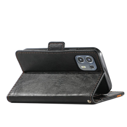 CASENEO 002 Series Business Style Folio Flip Stand Wallet Drop-proof Splicing Leather Case for Motorola Edge 20 Lite