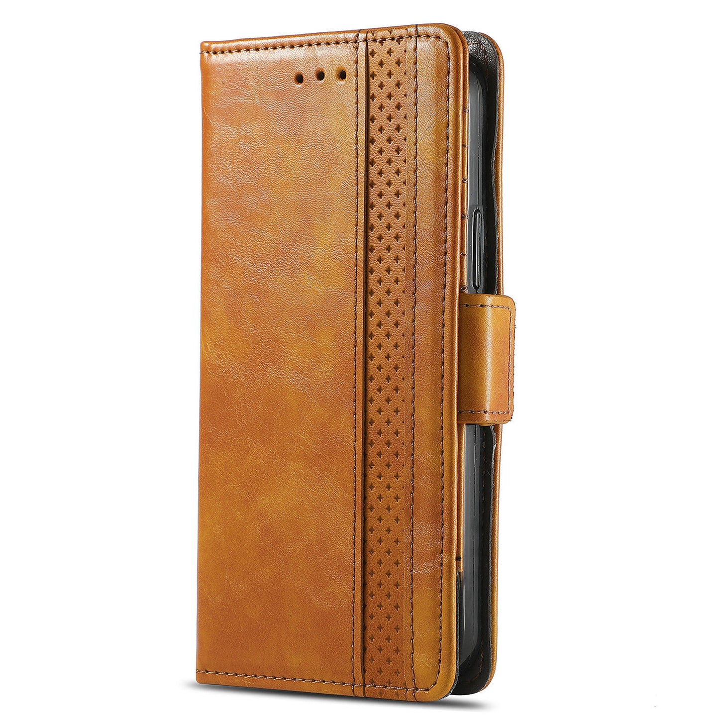 CASENEO 002 Series Business Style Folio Flip Stand Wallet Drop-proof Splicing Leather Case for Motorola Edge 20 Lite