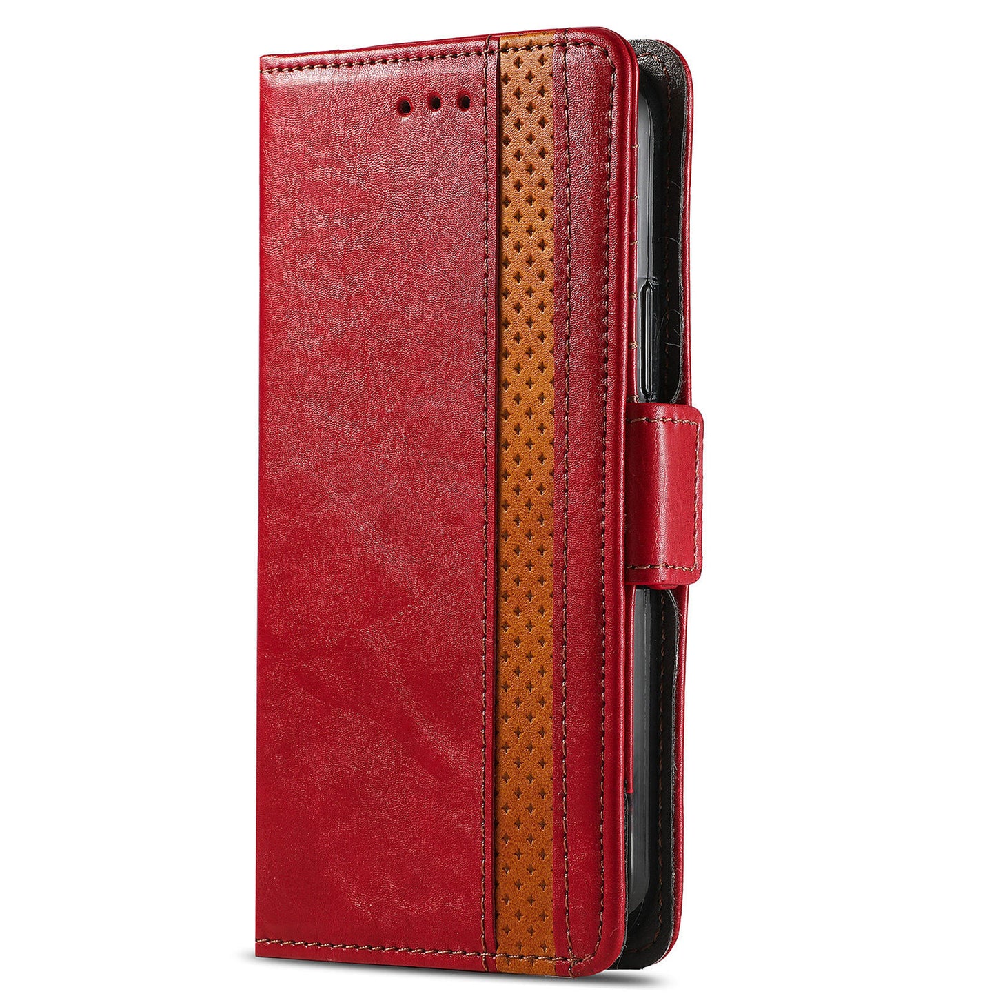 CASENEO 002 Series Business Style Folio Flip Stand Wallet Drop-proof Splicing Leather Case for Motorola Edge 20 Lite