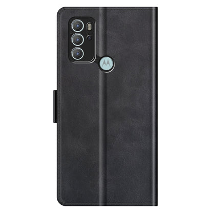 Magnetic Double Clasp Anti-Drop Well-Protected PU Leather Phone Case Shell with Wallet Stand for Motorola Moto G60S