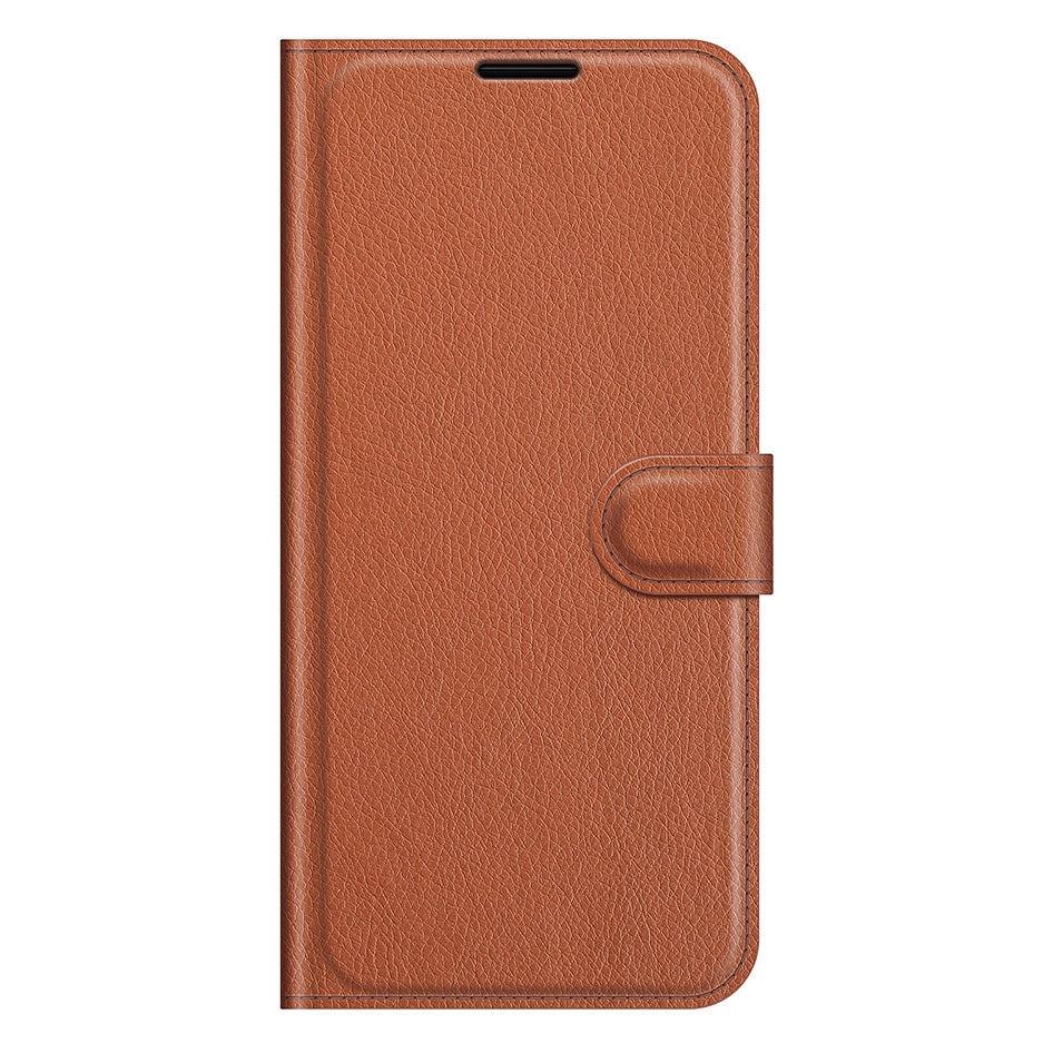 For Motorola Edge (2021) Litchi Skin Phone Case Wallet Stand Design Flip Leather Wallet Phone Cover Shell