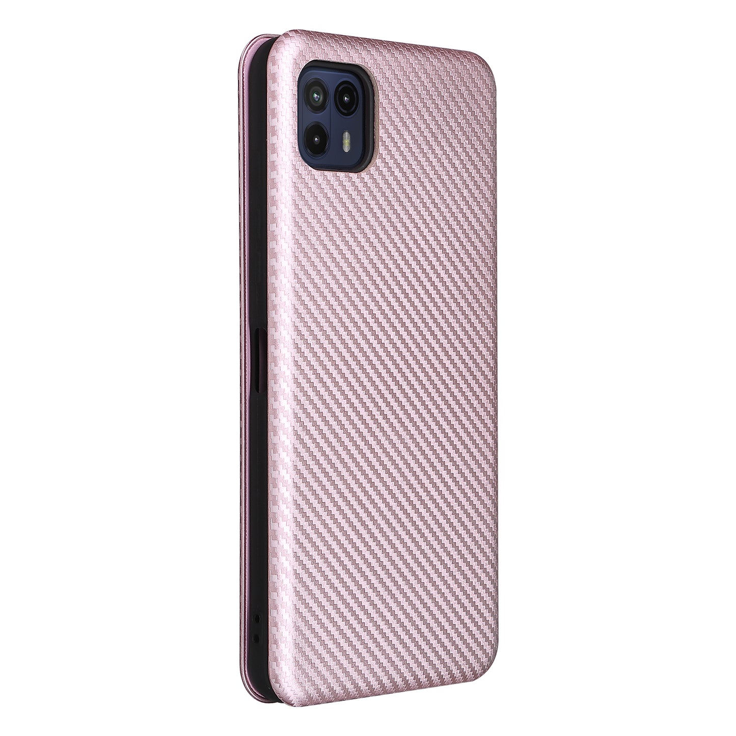 Auto-absorbed Carbon Fiber Texture Leather Stand Phone Shell Case for Motorola Moto G50 5G