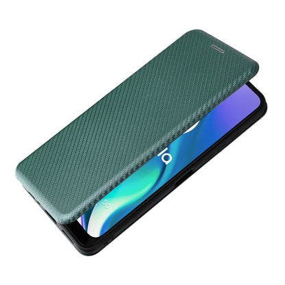 Auto-absorbed Carbon Fiber Texture Leather Stand Phone Shell Case for Motorola Moto G50 5G