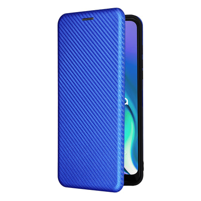 Auto-absorbed Carbon Fiber Texture Leather Stand Phone Shell Case for Motorola Moto G50 5G