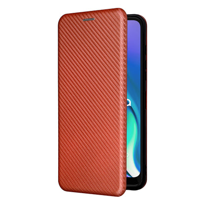 Auto-absorbed Carbon Fiber Texture Leather Stand Phone Shell Case for Motorola Moto G50 5G