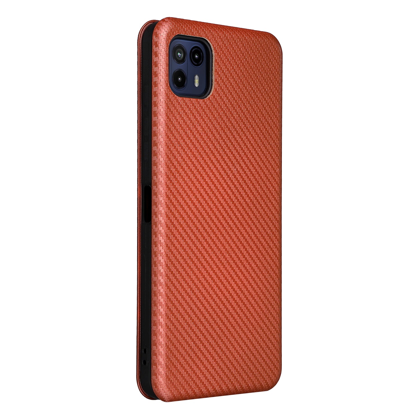 Auto-absorbed Carbon Fiber Texture Leather Stand Phone Shell Case for Motorola Moto G50 5G