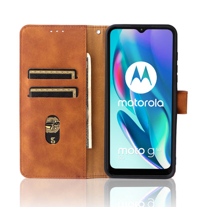 Skin-touch Feeling PU Leather Wallet Phone Case Flip Stand Protective Cover with Strap for Motorola Moto G50 5G