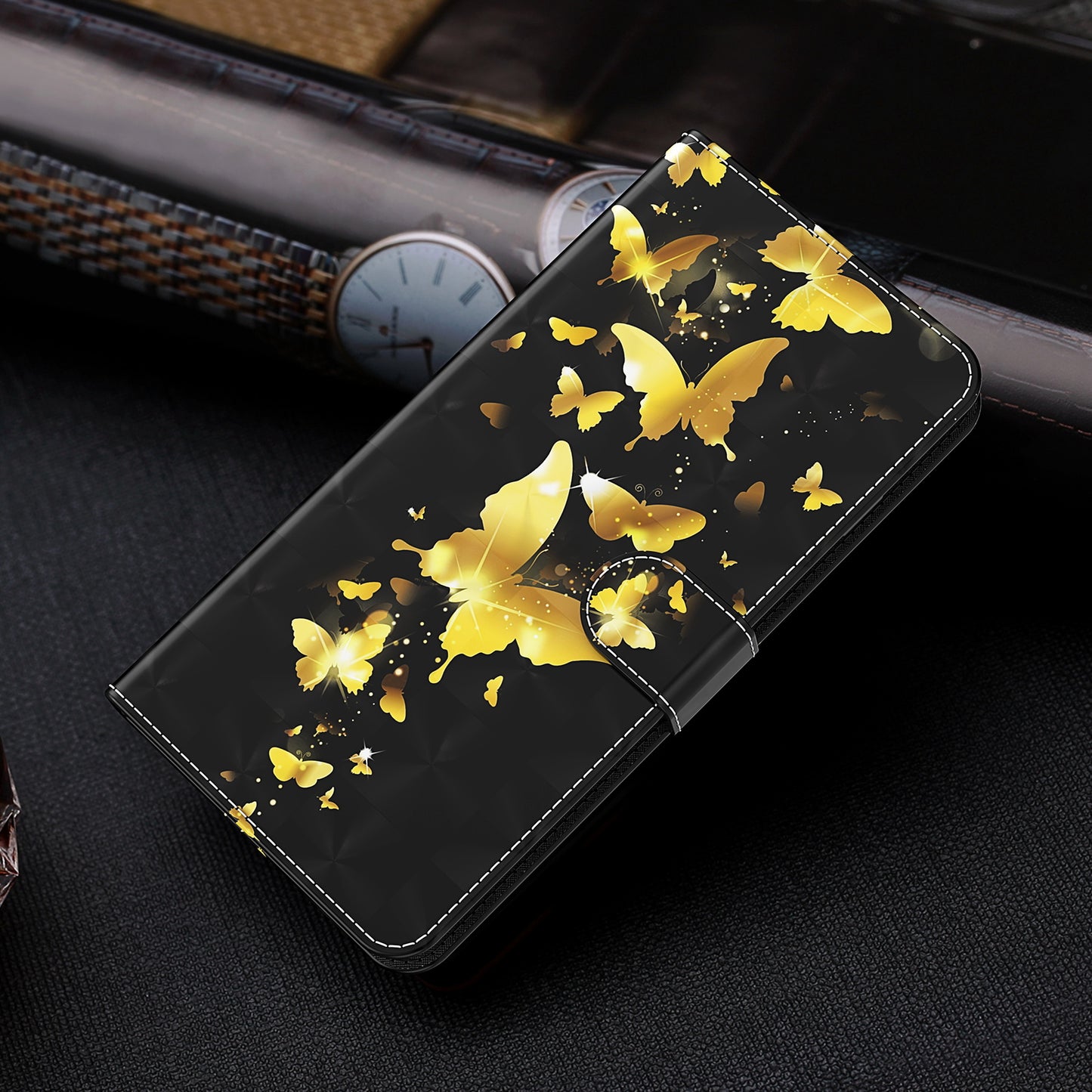 Shock Absorbing 3D Pattern Printing Leather Stand Case Wallet Cover with Strap for Motorola Moto G60