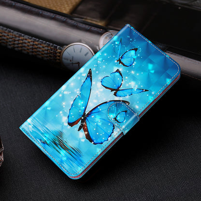 Shock Absorbing 3D Pattern Printing Leather Stand Case Wallet Cover with Strap for Motorola Moto G60