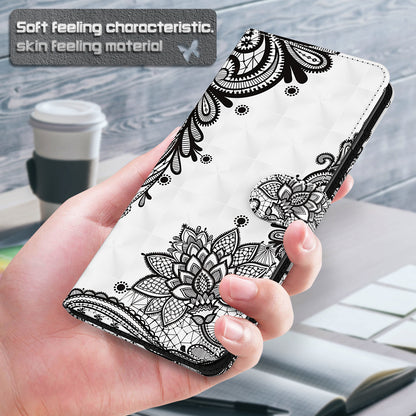 Shock Absorbing 3D Pattern Printing Leather Stand Case Wallet Cover with Strap for Motorola Moto G60