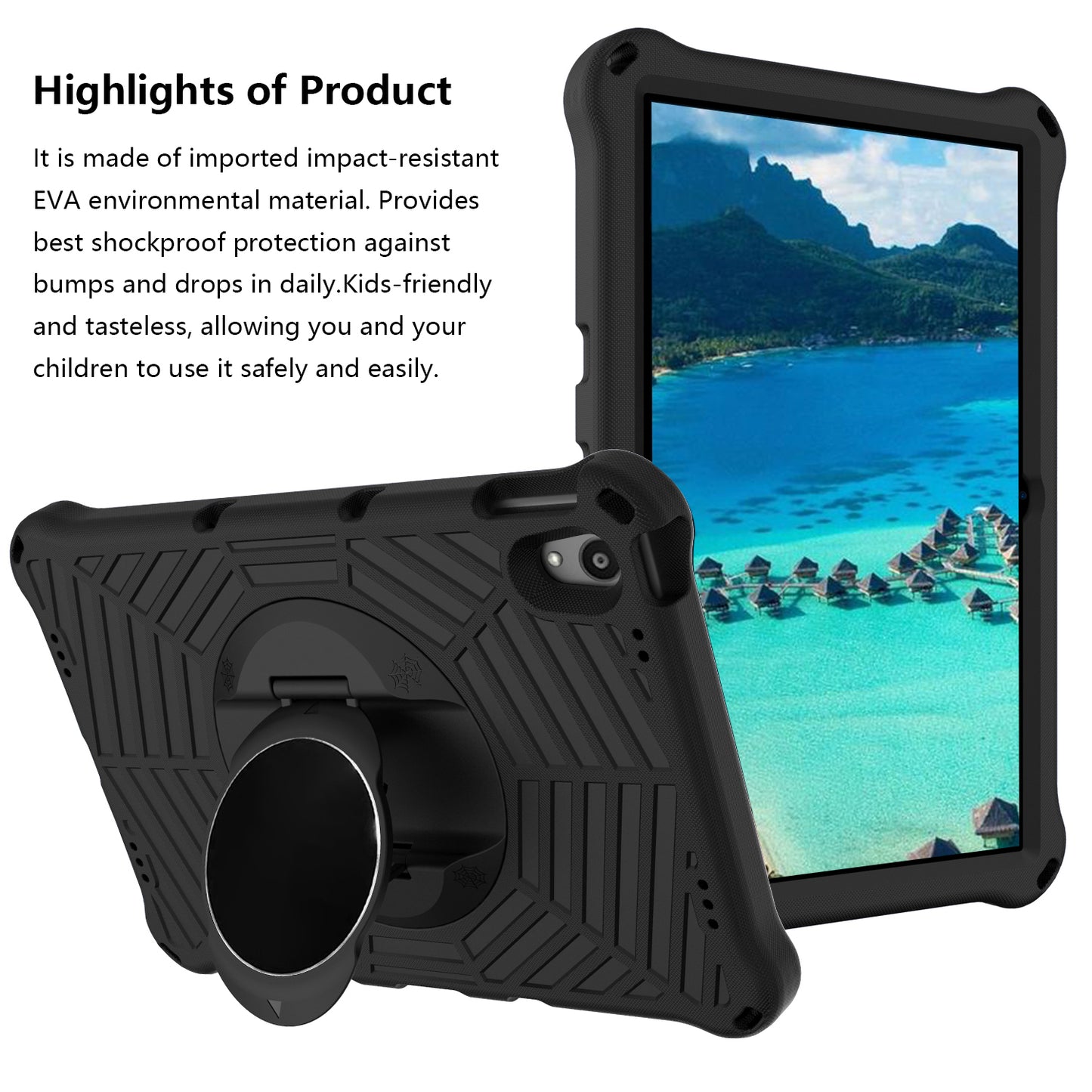 Spider Web Texture Heat Dissipation Anti-Drop Impact-Resistant Tablet Case Kickstand EVA Cover with Shoulder Strap for Lenovo Tab P11 TB-J606F / Tab P11 5G