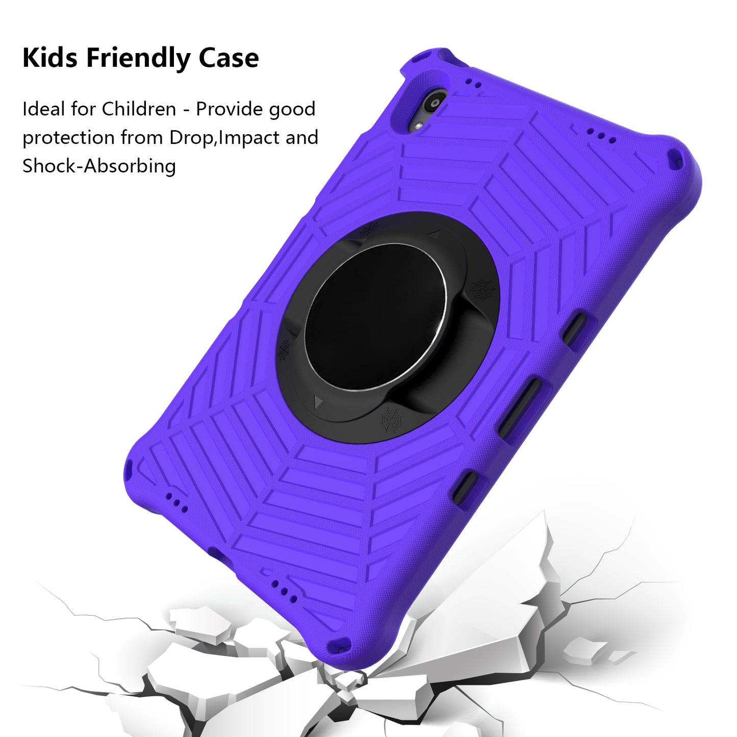 Spider Web Texture Heat Dissipation Anti-Drop Impact-Resistant Tablet Case Kickstand EVA Cover with Shoulder Strap for Lenovo Tab P11 TB-J606F / Tab P11 5G