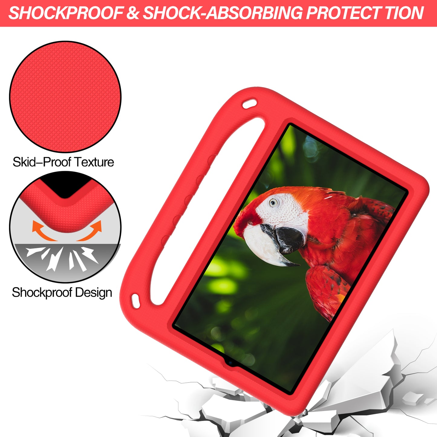 Handle Kickstand Light-Weight EVA Shockproof Protective Case Cover for Lenovo Tab M8 (1st Gen) TB-8505 / Tab M8 (2nd Gen) TB-8705 / Tab M8 (3rd Gen) TB-8506