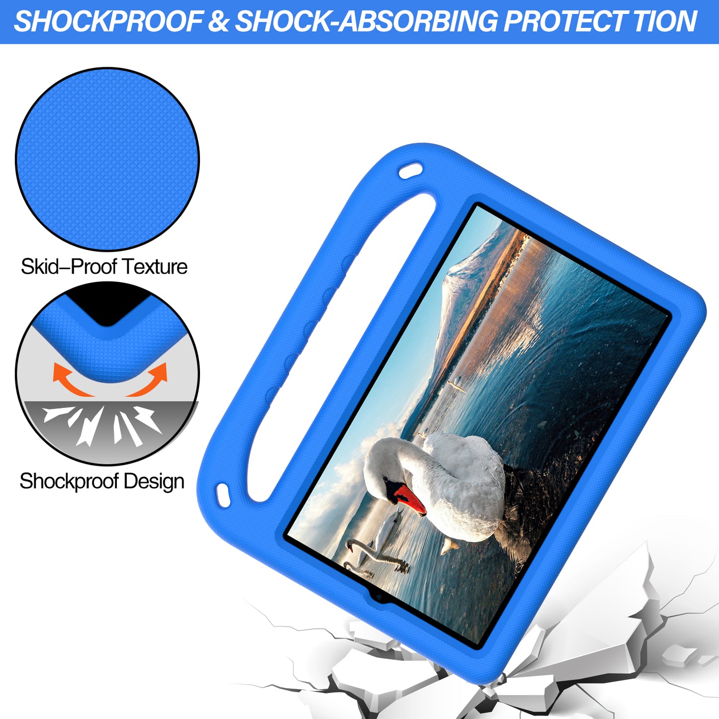 Handle Kickstand Light-Weight EVA Shockproof Protective Case Cover for Lenovo Tab M8 (1st Gen) TB-8505 / Tab M8 (2nd Gen) TB-8705 / Tab M8 (3rd Gen) TB-8506