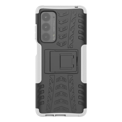 Kickstand Tire Texture Soft TPU Bumper Hard PC Back Protective Cover for Motorola Edge (2021)