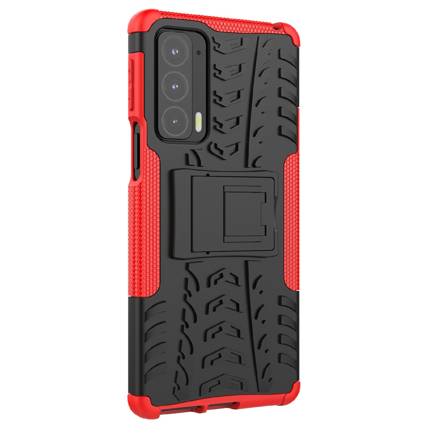 Tire Texture Shock-Absorption Hard PC + TPU Protective Back Cover with Kickstand for Motorola Edge 20