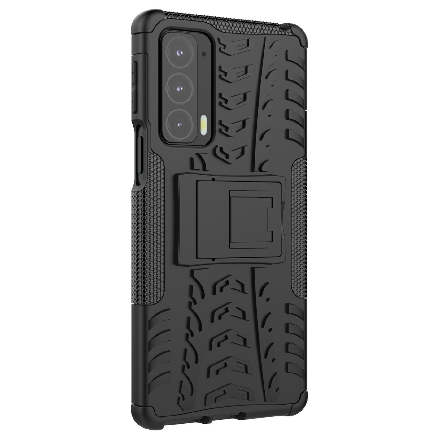 Tire Texture Shock-Absorption Hard PC + TPU Protective Back Cover with Kickstand for Motorola Edge 20