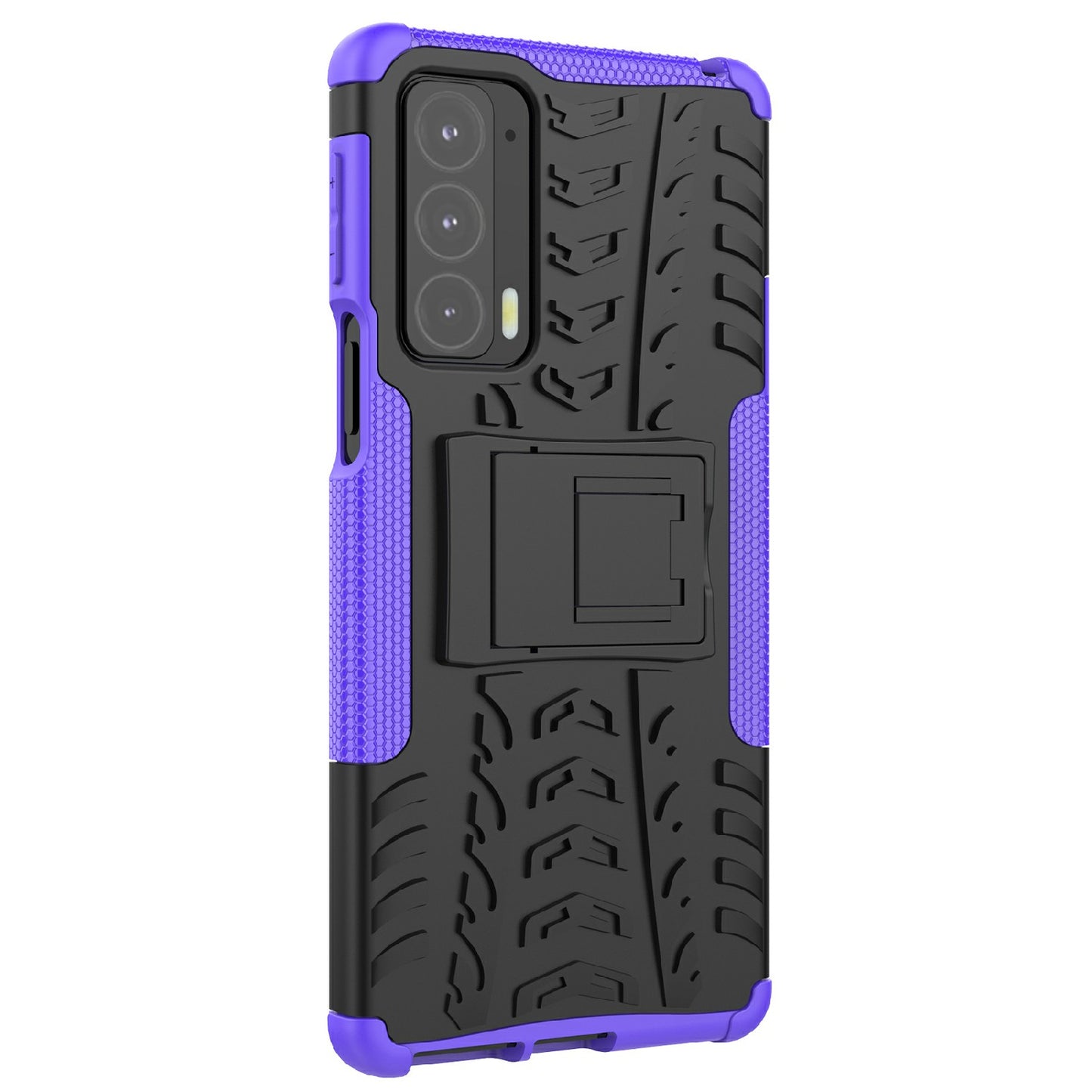 Tire Texture Shock-Absorption Hard PC + TPU Protective Back Cover with Kickstand for Motorola Edge 20