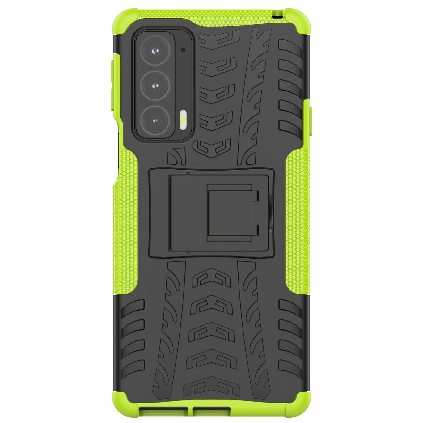 Tire Texture Shock-Absorption Hard PC + TPU Protective Back Cover with Kickstand for Motorola Edge 20