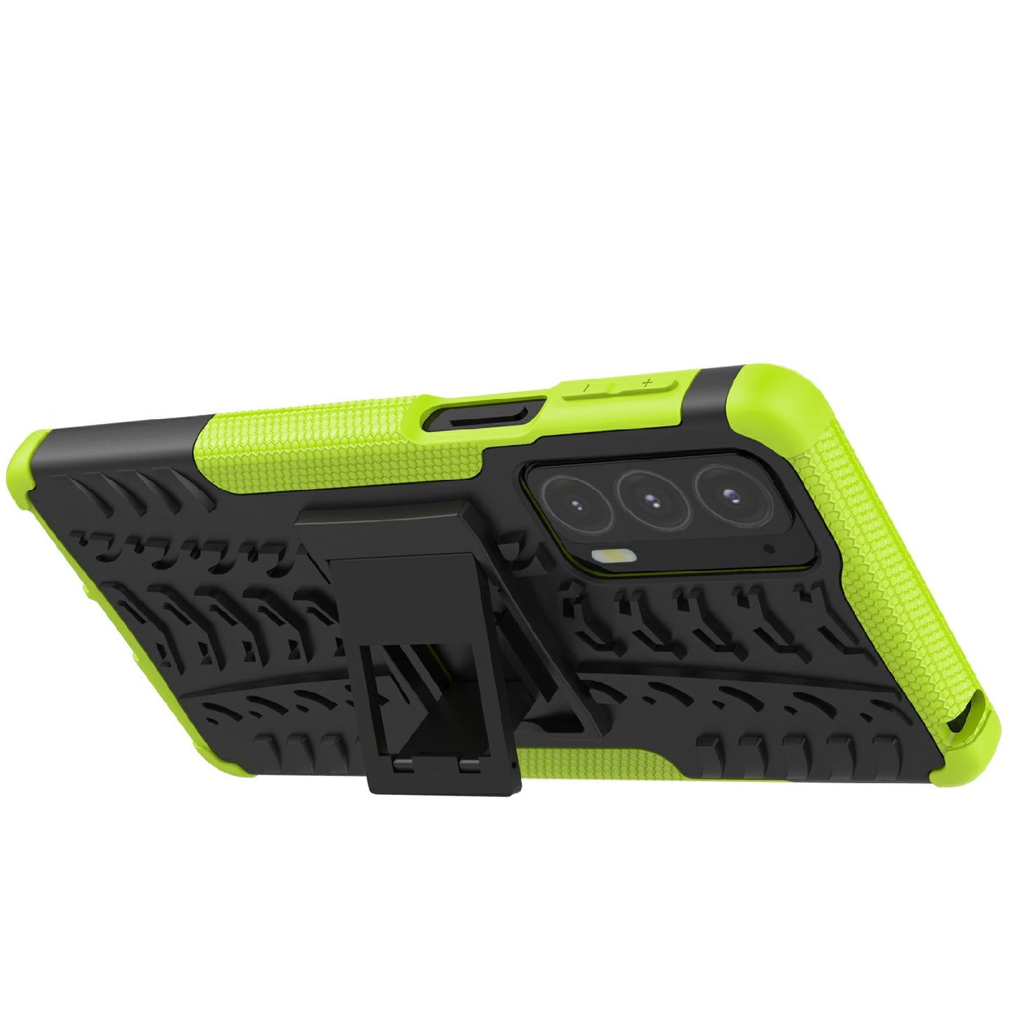 Tire Texture Shock-Absorption Hard PC + TPU Protective Back Cover with Kickstand for Motorola Edge 20