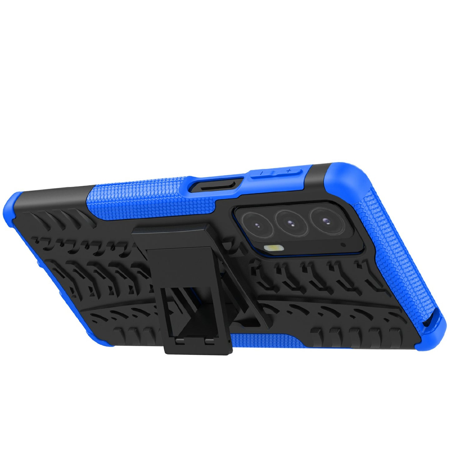 Tire Texture Shock-Absorption Hard PC + TPU Protective Back Cover with Kickstand for Motorola Edge 20