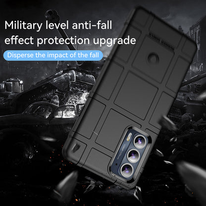 Rugged Square Grid Design Anti-Drop Anti-Fingerprint Thicken TPU Mobile Phone Case Cover for Motorola Edge 20