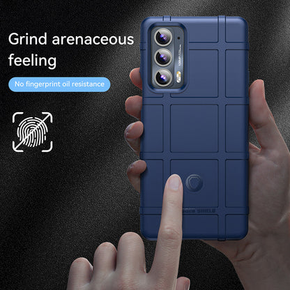 Rugged Square Grid Design Anti-Drop Anti-Fingerprint Thicken TPU Mobile Phone Case Cover for Motorola Edge 20